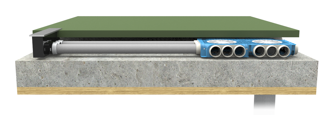 Uniflexplus+ luchtverdeelsysteem in het beton